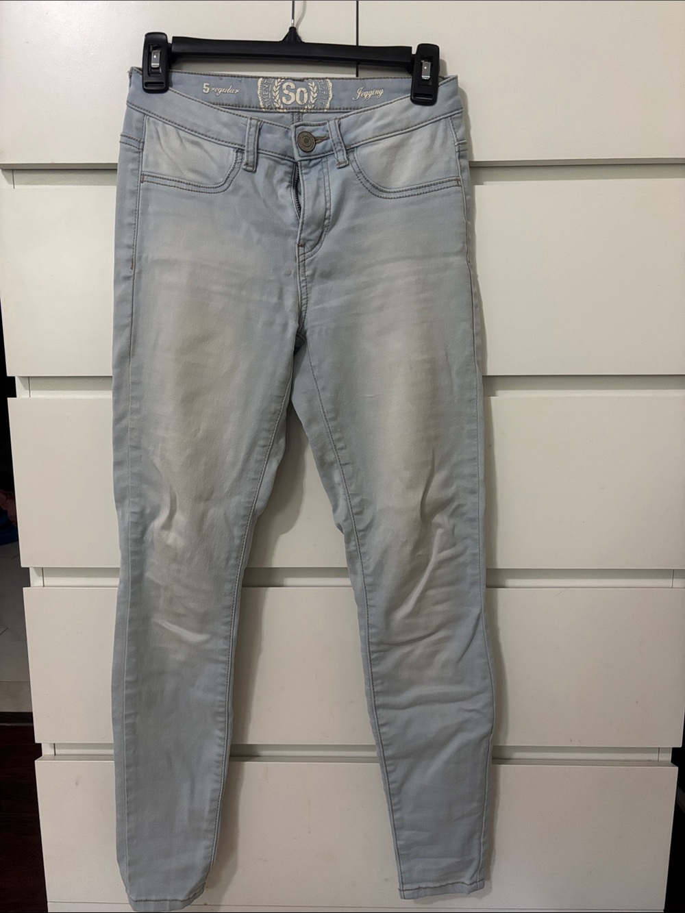 SO Light Wash Skinny Jeans in Pale Blue